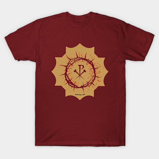 Crown of Thorns with Chi Rho Cross T-Shirt by MikeCottoArt